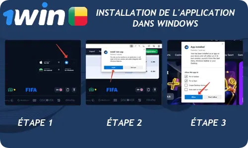 Instructions pour télécharger l'application 1Win pour Windows